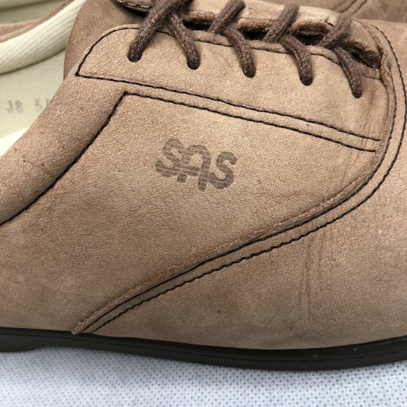 SAS Tripad Comfort Lace Up Tan Soft Step Heel - Picture 4 of 8